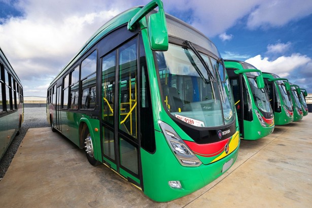 Scania chassis with Marcopolo body. Part of the Viale BRT system in Ghana. Photo: Naoki Takyo 2015